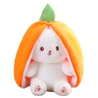 Cute Kawaii Fruit Carrot Strawberry Bunny Plush 10 Inches Two Colors Toy