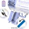 69 Holes Gun Shape Automatic Blower with Light Bubble Machine Toy - Blue