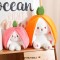 Cute Kawaii Fruit Carrot Strawberry Bunny Plush 17.5 Inches Two Colors Toy