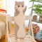 Fluffy Stuffed Cute Plush Animal Soft Long Cat Pillow 27.5 Toys - Gray