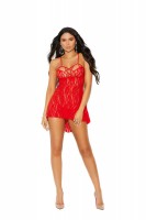 Babydoll  And  G String   Red
