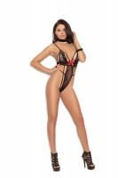 1310 - Lace Teddy Embellished With Bows And A String Back