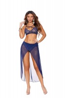 Bralette,  Panty  And  Skirt   Midnight Blue