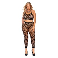 12082Q Lace Cami Matching Set Strappy Front Adult