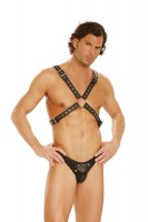 L9146 - Mens Leather Thong With Snaps