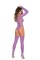 1542 - Sheer Long Sleeve Hexagon Pattern Teddy And Matching Stockings