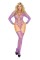 1542Q - Sheer Long Sleeve Hexagon Pattern Teddy And Matching Stockings