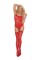 1562 - Lace Halter Style Teddy And Matching Thigh Highs With Lace Top - Red SPECIAL