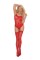 1562 - Lace Halter Style Teddy And Matching Thigh Highs With Lace Top - Red SPECIAL