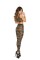 1642 - Striped Footless Bodystocking With Garter Clip Detail