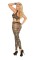1642Q - Striped Footless Bodystocking With Garter Clip Detail