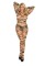 1690Q - Sheer Zebra Print Long Sleeve Bodystocking With Open Crotch