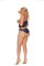 Cami Top  And  Panty  With  Garters   Midnight Blue