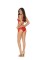 3068 - Lace Bralette With Underwire Cups, Adjustable Straps And A Hook And Eye - Red