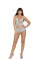 3091 - Mesh And Lace Cami Top With Tie Front Closure, Front Rhinestone Detail An