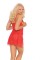 4021 - Mesh Cupless Babydoll With Satin Bows, Adjustable Straps And A Matching C