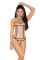 4284 - Lycra Bustier With Contrast Trim, Clear Straps, Zipper Back And Matching 