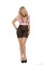 4366X - Mesh Babydoll With Empire Waist Features Embroidered Deep V Neckline