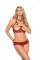5484 - Cupless Halter Neck Lace Bra And Matching Crotchless Panty With Satin Bow