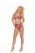 Lace Bra,  Panty  And  Garter Belt   Rose Wine