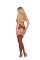 7252X - Lace Halter Style Teddiette With Ultra Deep V Neckline, Rhinestone Front