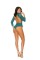 Long Sleeve Lace Teddy   Jade