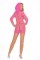 8005 - Cupless Hooded Mini Dress With 3/4 Sleeves
