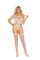 82021Q - Deep V Opaque Teddy With Adjustable Garters