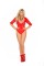 Mesh and Lace Teddy with Anklets - Red