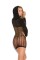 8863 - Crochet Long Sleeve Mini Dress With Hood