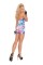 8921 - Neon Tie Dye Mini Dress With Pothole Detail