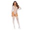12130 Long Sleeve Hexagon Pattern Teddy with Matching Stockings 