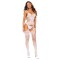 12163 Breahtaking Floral Croched Lace And Fishnet Suspender Bodystocking