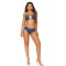 20025 Adoring Denim Lace-up Crop Halter Top