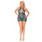 44021X Eyelash Lace Halter Neck Babydoll Keyhole Front