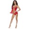 44137X Mesh And Scalloped Lace Flyaway Babydoll Plus Size Set