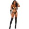 L1230 2 Pc. Set Leather Halter Neck Cami Top With O Rings