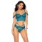30077 Off The Shoulder Mesh And Lace Camisole Set - Ocean