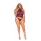 30082X Lace Halter Neck Cami Top And Panty Set - Merlot
