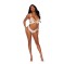 30085 Lace Bra & Panty With Strappy Front Detail - White