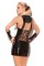 V8127 - Vinyl Mini Dress With Front Zipper, Underwire Cups And Adjustable Buckle