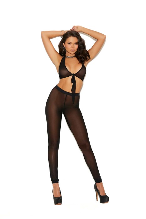 Mesh Tie Top - Black - Mesh tie top. in Tops, Blouses, Shirts, Hoodies, Boleros, Pajamas, OneSies