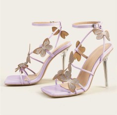 Summer Butterfly Party Anklestrap Sandals - Violet