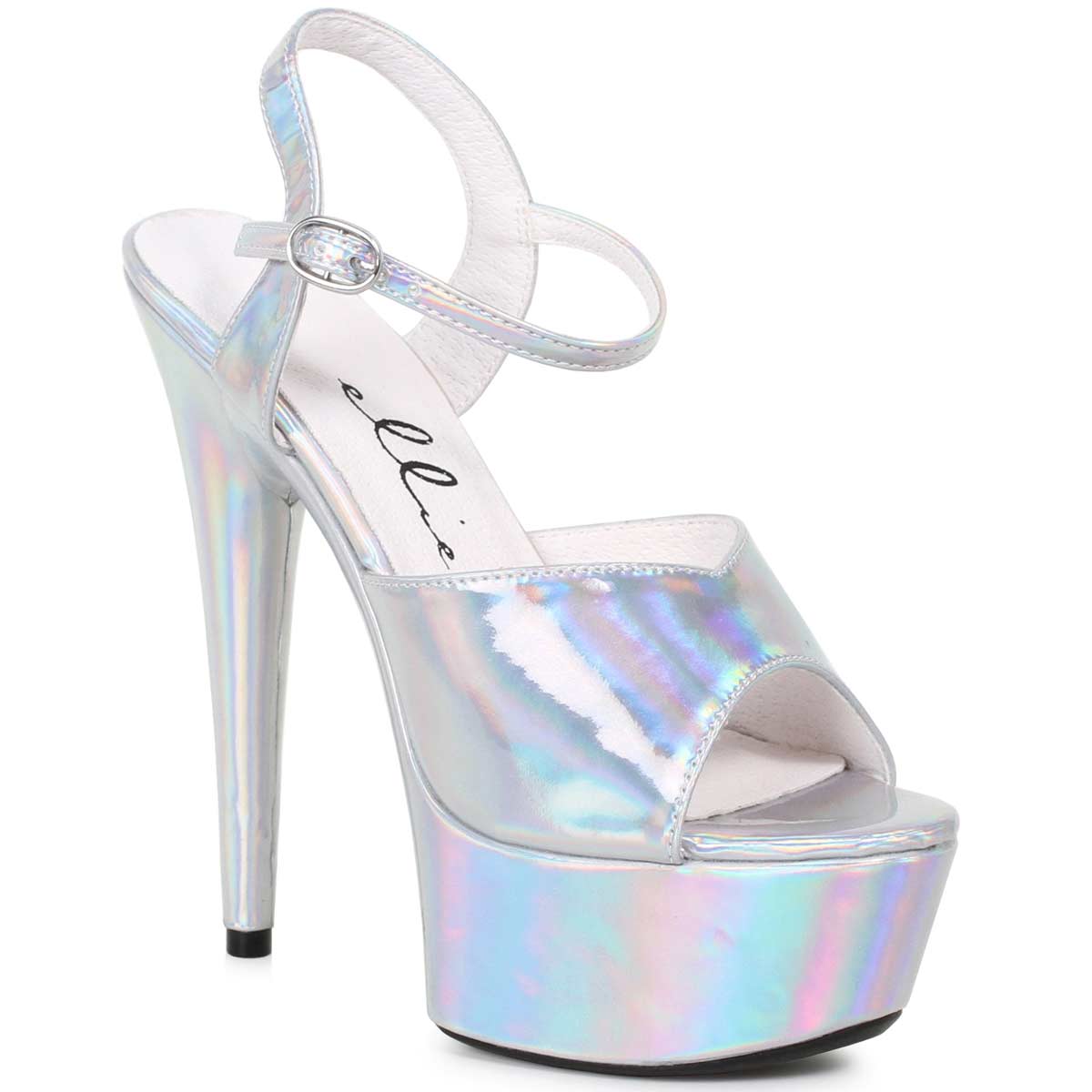 Ellie Shoes 609-LOLA Silver in Sexy Heels & Platforms - $80.95