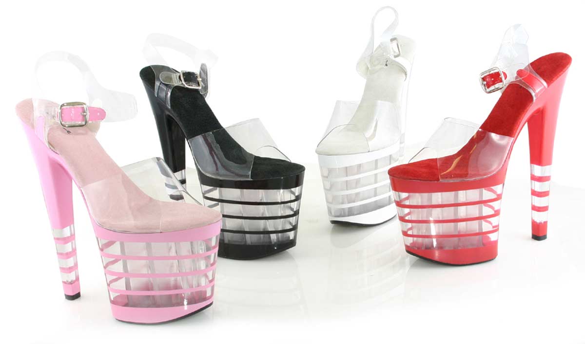 Ellie Shoes 821-STACK - Black Patent in Sexy Heels & Platforms - $36.95