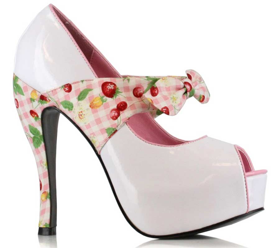 Ellie Shoes Bettie Page BP553-Logan - White in Heels & Platforms - $69.99
