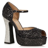 Ellie Shoes 557-SPARKLE Black  Silver - SPECIAL - Size 10