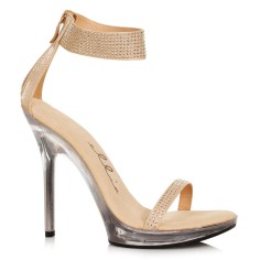 Ellie Shoes 502-HEIDI Gold with Rhinestones