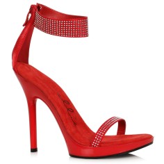 Ellie Shoes 502-HEIDI Red with Rhinestones