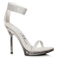 Ellie Shoes 502-HEIDI White with Rhinestones